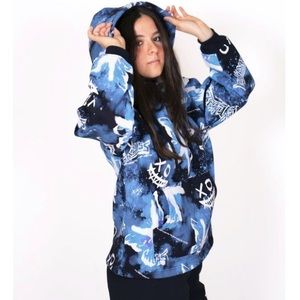 Pink Abyss all-over graffiti hoodie